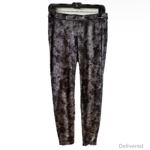 Jennifer Lopez Metallic Snakeskin Print Stretch Leggings Size 8 - Picture 4 of 9